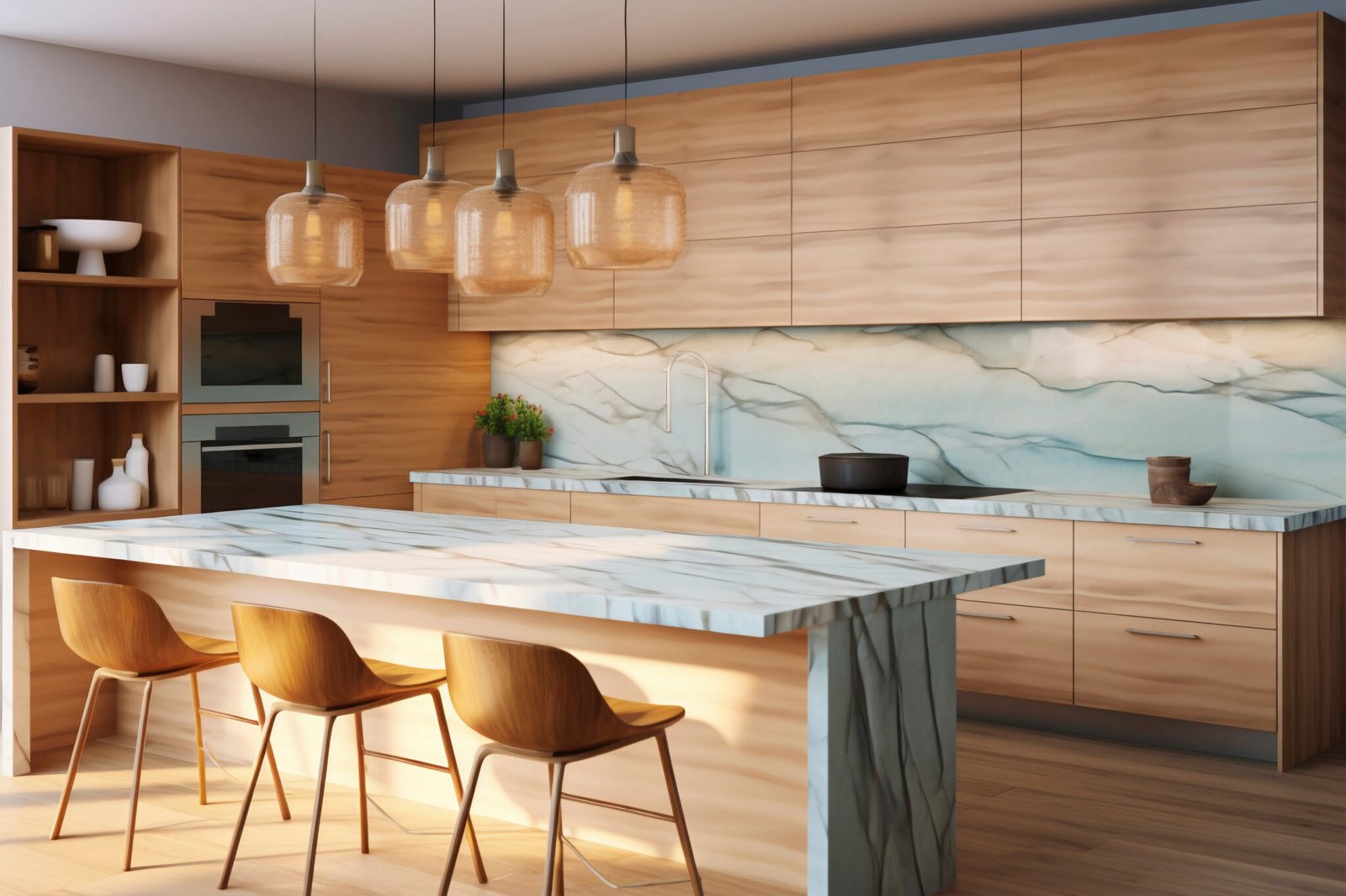 Contemporary Natural Modern Kitchen Remodel by Florida one kitchen cabinets Inc project photo
